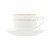 CONJUNTO 6 XÍCARAS DE CHÁ DE PORCELANA COM PIRES E BORDA DOURADA MÔNACO BRANCO 220ML - WOLFF - Imagem 3