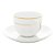 CONJUNTO 6 XÍCARAS DE CHÁ DE PORCELANA COM PIRES E BORDA DOURADA MÔNACO BRANCO 220ML - WOLFF - Imagem 4