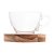CONJUNTO 6 XÍCARAS DE CHÁ DE CRISTAL COM PIRES DE MADEIRA E SISAL TECA 190ML - WOLFF CRAFT - Imagem 3