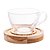 CONJUNTO 6 XÍCARAS DE CHÁ DE CRISTAL COM PIRES DE MADEIRA E SISAL TECA 190ML - WOLFF CRAFT - Imagem 2