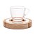 CONJUNTO 6 XÍCARAS DE CAFÉ DE CRISTAL COM PIRES DE MADEIRA E AÇO INOX TECA CHAMPANHE 75ML - WOLFF - Imagem 2