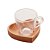 CONJUNTO 6 XÍCARAS DE CAFÉ COM PIRES EM MADEIRA LIPTUS CORAÇÃO 75ML - WOODART - Imagem 1