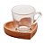 CONJUNTO 6 XÍCARAS DE CAFÉ COM PIRES EM MADEIRA LIPTUS CORAÇÃO 75ML - WOODART - Imagem 3