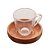 CONJUNTO 6 XÍCARAS DE CAFÉ COM PIRES EM MADEIRA LIPTUS 75ML - WOODART - Imagem 1