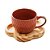 CONJUNTO 6 XICARAS DE CAFÉ COM PIRES DE MADEIRA PINUS 90ML - WOODART - Imagem 2