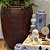 VASO VIETNAMITA DE CERAMICA IMPORTADO BRUXELAS BLACK CLAY D72XA106CM - Imagem 3