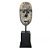 ESCULTURA MASCARA TRIBAL BUGIS EM MADEIRA WHITEWASH COM SUPORTE A110CM - Imagem 1