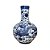 FLOREIRO EM PORCELANA AZUL E BRANCO BOCA RETA DRAGAO 57CM - Imagem 1