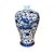 FLOREIRO EM PORCELANA AZUL E BRANCO BOCA ESTREITA DRAGAO 57CM - Imagem 2