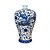 FLOREIRO EM PORCELANA AZUL E BRANCO BOCA ESTREITA DRAGAO 57CM - Imagem 1