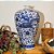 FLOREIRO EM PORCELANA AZUL E BRANCO BOCA ESTREITA DRAGAO 57CM - Imagem 3