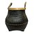 CESTO FIBRA SINTETICA BALI PRETO CORDA NATURAL D50XA55CM - Imagem 1