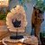 PLACA BALI MADEIRA PETRIFICADA MESCLA CLARA COM SUPORTE 36CM - Imagem 3
