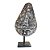 ESCULTURA MASCARA TRIBAL LAMPUNG EM MADEIRA WHITEWASH COM SUPORTE A70CM - Imagem 1