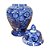 POTE PORCELANA AZUL BRANCO TRACY COM TAMPA D26XA43CM - Imagem 2