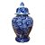 POTE PORCELANA AZUL BRANCO TRACY COM TAMPA D26XA43CM - Imagem 1