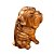 ESCULTURA CACHORRO MADEIRA NATURAL 40CM - Imagem 2