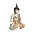 ESCULTURA IMPORTADA BUDA MADEIRA ANTIGA LARANJA L34XA50CM - Imagem 2