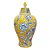 FLOREIRO EM PORCELANA AMARELO FLORIDO COM TAMPA A45CM - Imagem 1