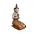 ESCULTURA IMPORTADA BUDA ORACAO EM MADEIRA NATURAL E VERMELHO L27XA50CM - Imagem 2