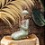 ESCULTURA IMPORTADA BUDA ORACAO EM MADEIRA NATURAL E VERDE A50CM - Imagem 3