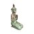 ESCULTURA IMPORTADA BUDA ORACAO EM MADEIRA NATURAL E VERDE A50CM - Imagem 2