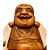 ESCULTURA HAPPY BUDDHA MADEIRA NATURAL E BRANCA 30CM - Imagem 3