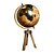 GLOBO DECORATIVO INDIANO TERRACOTA TRES APOIOS EM MADEIRA 51CM - Imagem 1