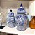 POTE EM PORCELANA AZUL E BRANCO FLORIDO COM TAMPA D25XA45CM - Imagem 3