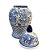 POTE EM PORCELANA AZUL E BRANCO FLORIDO COM TAMPA D25XA45CM - Imagem 4