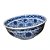CENTRO DE MESA PORCELANA AZUL E BRANCA FLORES D42XA18CM - Imagem 2