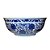 CENTRO DE MESA PORCELANA AZUL E BRANCA FLORES D42XA18CM - Imagem 1