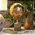 GLOBO DECORATIVO INDIANO TERRACOTA BASE EM MADEIRA SQUARE 40CM - Imagem 3