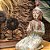 ESCULTURA IMPORTADA BUDA ORACAO EM MADEIRA NATURAL E VERDE A35CM - Imagem 5