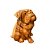 ESCULTURA CACHORRO MADEIRA NATURAL 30CM - Imagem 2
