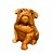 ESCULTURA CACHORRO MADEIRA NATURAL 30CM - Imagem 1
