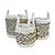 CESTA DECORATIVA RATTAN BALI REDONDO BRANCO E NATURAL - Imagem 1