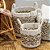 CESTA DECORATIVA RATTAN BALI REDONDO BRANCO E NATURAL - Imagem 2