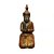 ESCULTURA IMPORTADA BUDA ORACAO EM MADEIRA NATURAL E VERMELHO L21XA36CM - Imagem 1