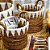 CESTA DECORATIVA RATTAN BALI REDONDO BRANCO E NATURAL - Imagem 2