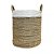 CESTA DECORATIVA RATTAN BALI REDONDO BRANCO E NATURAL 4 - Imagem 1