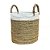 CESTA DECORATIVA RATTAN BALI REDONDO BRANCO E NATURAL 4 - Imagem 2