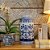 POTICHE CILINDRICO PORCELANA AZUL E BRANCA JARDIM IMPERIAL D19XA40CM - Imagem 4
