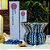 CACHEPOT PORCELANA AZUL PETROLEO E BRANCO GOLDEN LEAVES D18XA14CM - Imagem 3