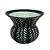 CACHEPOT PORCELANA AZUL PETROLEO E BRANCO GOLDEN LEAVES D18XA14CM - Imagem 2