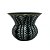 CACHEPOT PORCELANA AZUL PETROLEO E BRANCO GOLDEN LEAVES D18XA14CM - Imagem 1