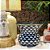 CACHEPOT PORCELANA AZUL PETROLEO E BRANCO GOLDEN TWIST D18XA14CM - Imagem 3