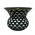 CACHEPOT PORCELANA AZUL PETROLEO E BRANCO GOLDEN TWIST D18XA14CM - Imagem 1