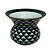 CACHEPOT PORCELANA AZUL PETROLEO E BRANCO GOLDEN TWIST D18XA14CM - Imagem 2
