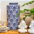 POTICHE EM PORCELANA AZUL E BRANCO RETO A36CM - Imagem 3